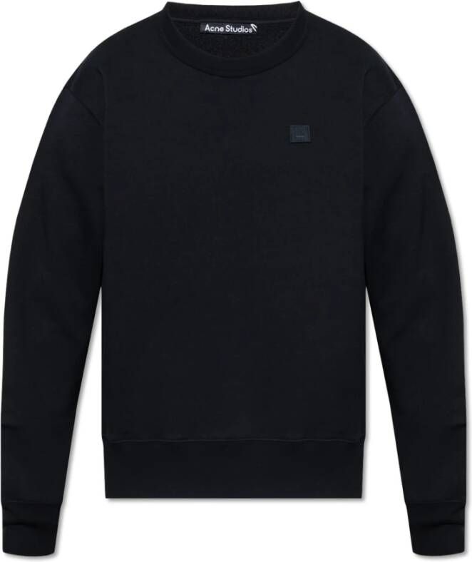 Acne Studios Sweatshirt met logo-patch Black Heren