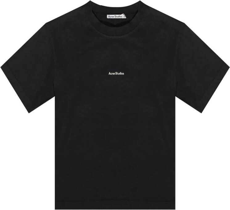 Acne Studios Logo Print T-Shirt Black Dames