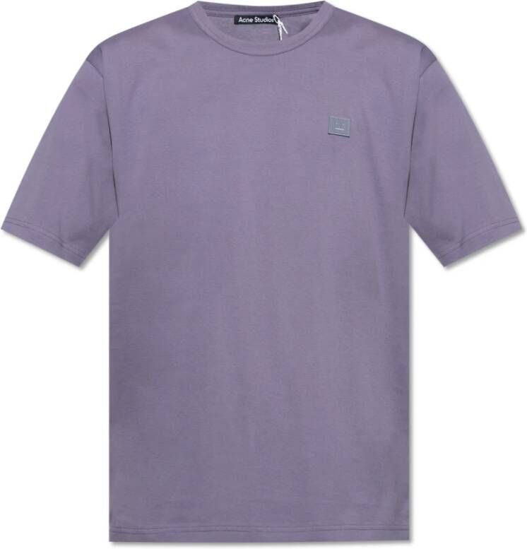 Acne Studios T-shirt met logo Purple Heren