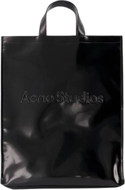 Acne Studios Logo Ns Tote Bag Zwart Katoen Black Dames