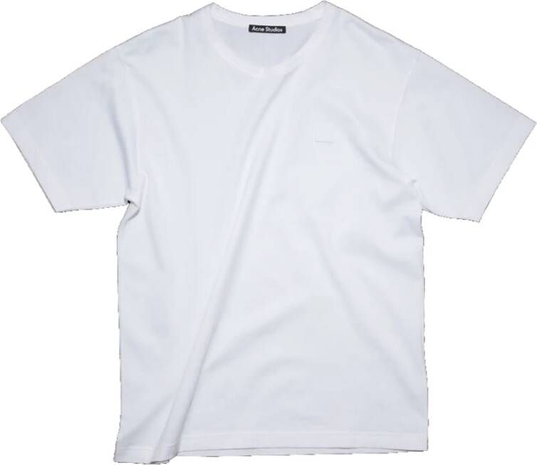 Acne Studios Wit Katoenen Face T-Shirt Unisex White Heren