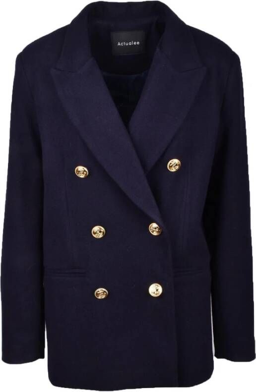 Actualee Blauwe Jas voor Vrouwen Blauw Dames