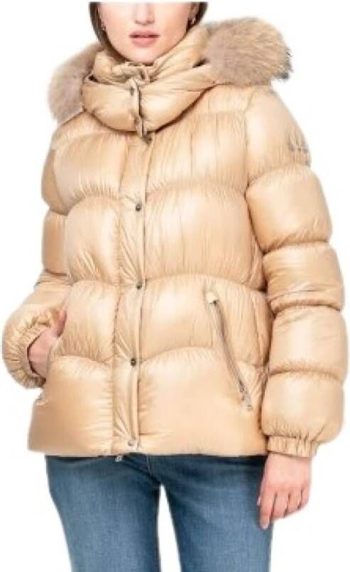 Add Gewatteerde jas met bontkraag Beige Dames