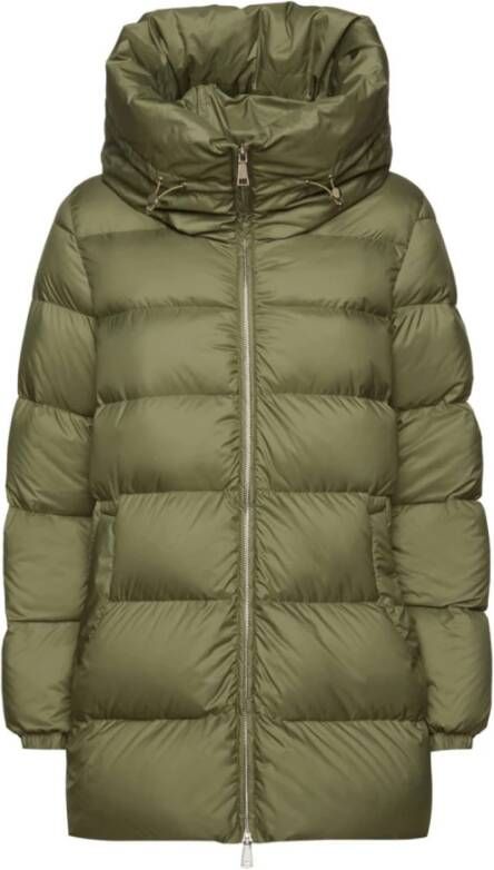 Add Hooded Down JKT Groen Dames