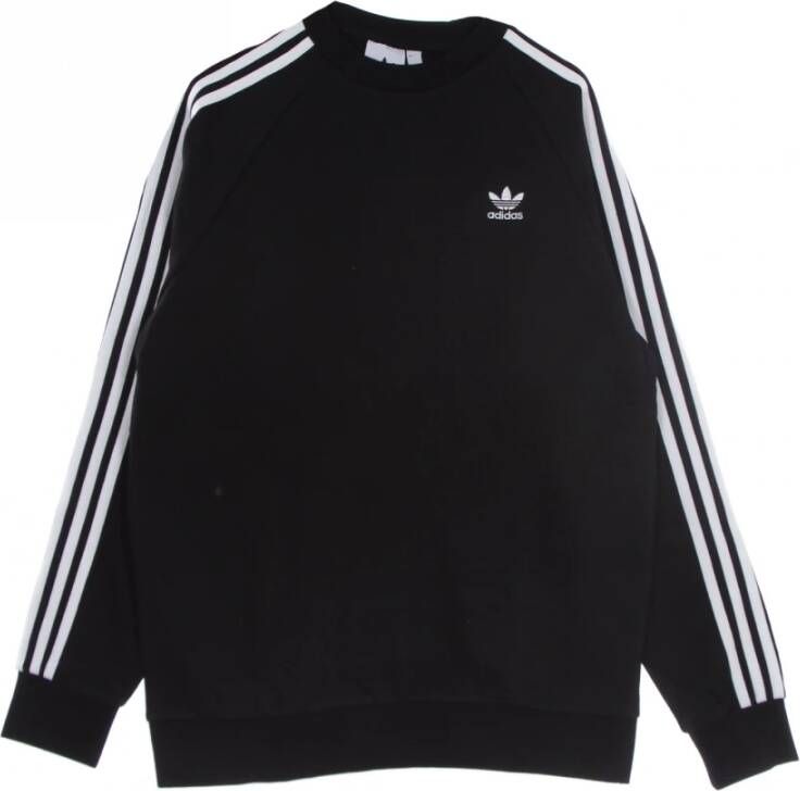 Adidas 3 Stripes Crewneck Sweatshirt voor Heren Zwart Heren