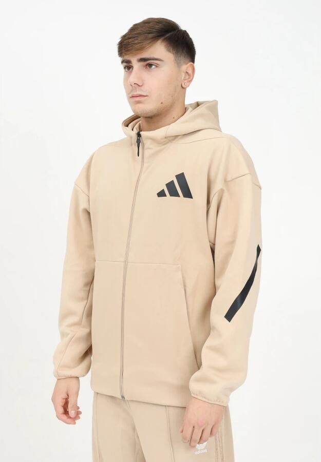 Adidas Beige Zip Sweater Z.n.e. Heren Beige Heren