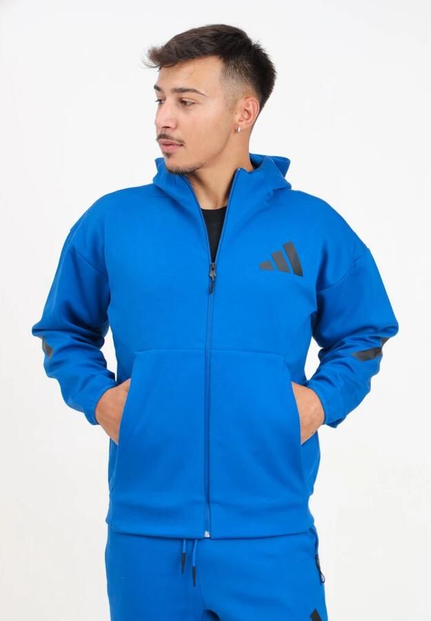 Adidas Blauwe Z.n.e. sweatshirt met rits Blue Heren