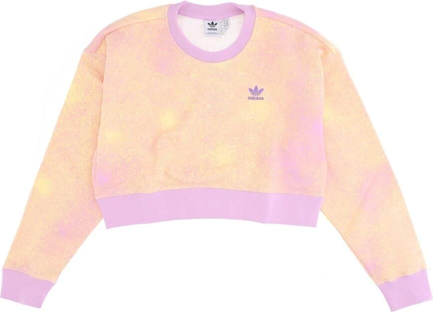 Adidas Bliss Lilac Cropped Lichtgewicht Crew Neck Sweatshirt Yellow Dames - Foto 5