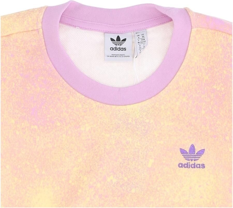 Adidas Bliss Lilac Cropped Lichtgewicht Crew Neck Sweatshirt Yellow Dames - Foto 3