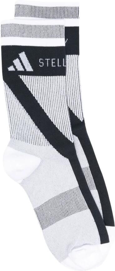 Adidas by stella mccartney Intarsia-gebreide Logosocken Gray Dames - Foto 2