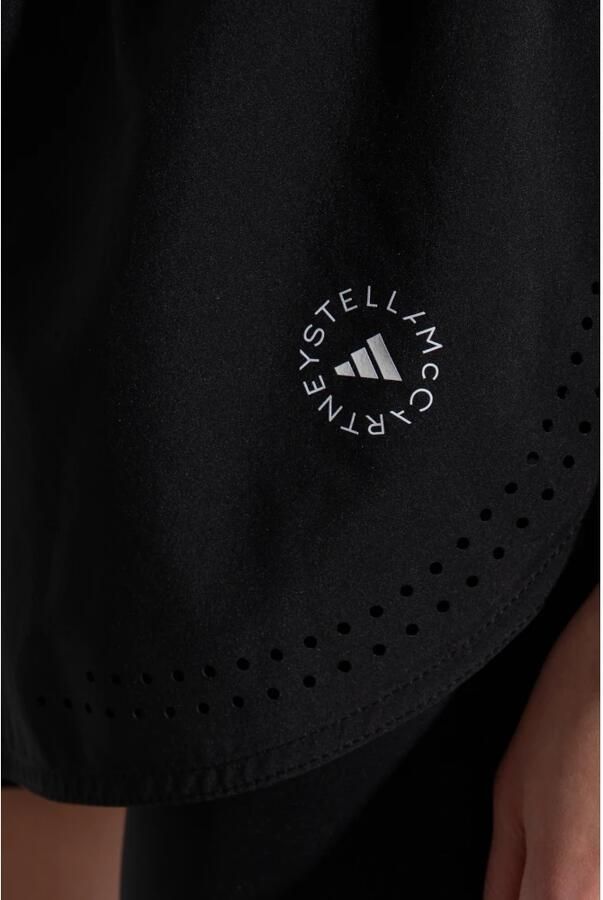 Adidas by stella mccartney Gelaagde hardloopshorts met geperforeerde details Black Dames - Foto 2