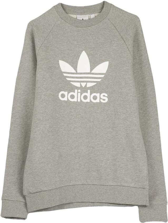 Adidas Casual Crewneck Sweatshirt in Grijs Wit Gray Heren