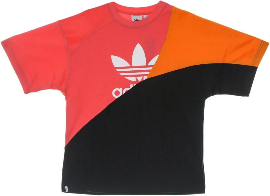Adidas Colorblock Tee Heren T-shirt Zwart Oranje Multicolor Heren