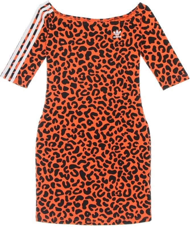Adidas Originals Off shoulder-mini-jurk met all-over dierenprint - Foto 2