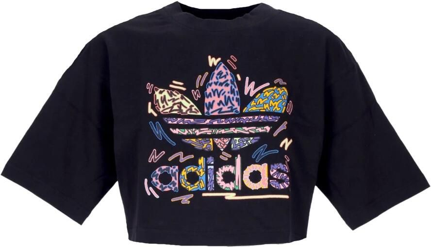 Adidas Eenheid Crop Tee Zwart Multi Korte Mouw Black Dames - Foto 4