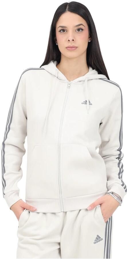Adidas Essentials 3-Stripes beige Hoodie White Dames - Foto 3