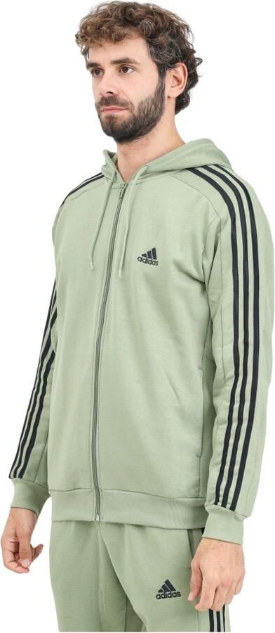 Adidas Sportswear Capuchonsweatvest ESSENTIALS 3-STRIPES CAPUCHONJACK comfortabel materiaal van katoenmix (1-delig)