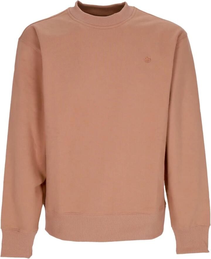 Adidas Gezellige Crewneck Sweatshirt met Fleece Voering Brown Heren