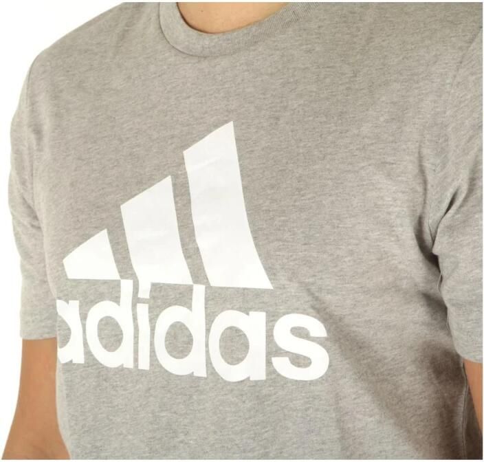 Adidas Grijze Performance T-shirt met wit logo Gray Heren - Foto 2