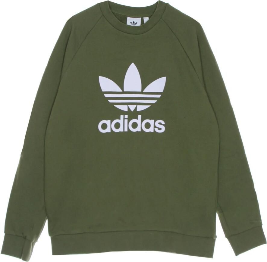 Adidas Klassieke Trefoil Crewneck Sweatshirt Olijf Wit Green Heren - Foto 3