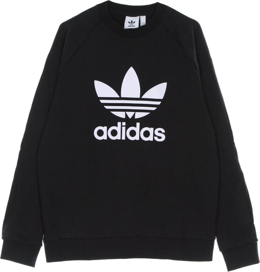 Adidas Originals Zwart Crewneck Sweatshirt met Contrasterende Trefoil Print Black Heren - Foto 2