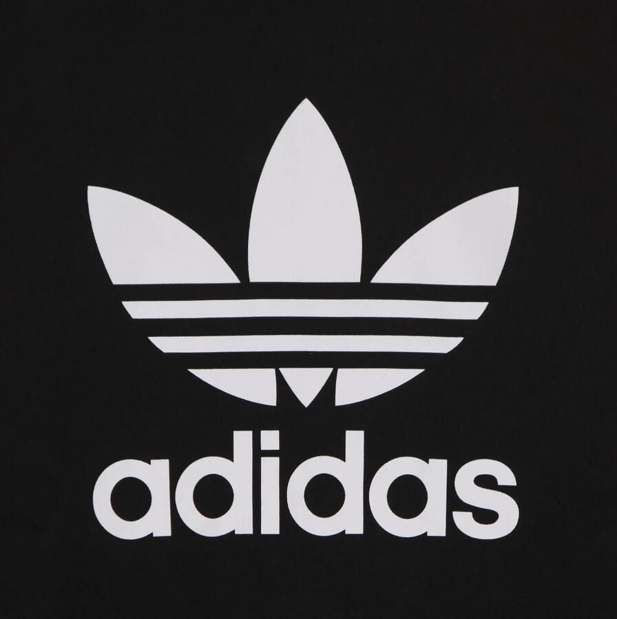 Adidas Originals Zwart Crewneck Sweatshirt met Contrasterende Trefoil Print Black Heren