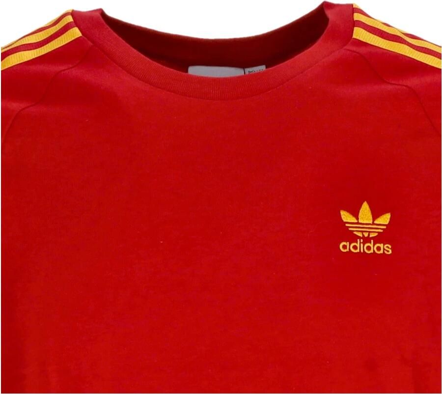 Adidas Originals T-shirt met 3 strepen Rood Heren