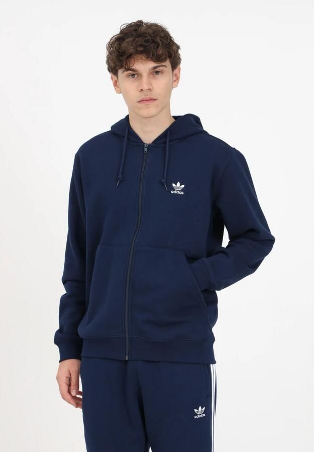 Adidas Originals Blauwe Heren Hoodie met Logo Borduursel Blauw Heren