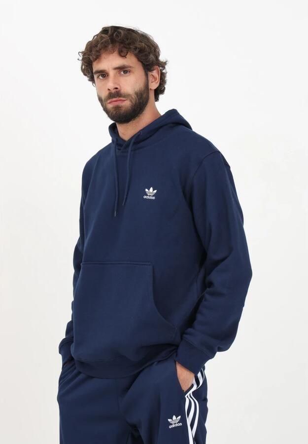 Adidas Originals Trefoil Essential Fleece Hoodie Night Indigo- Heren Night Indigo
