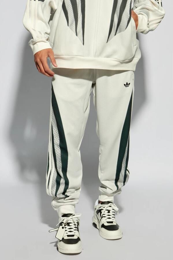 Adidas Gestreepte Technische Stoffen Broek White Heren - Foto 4