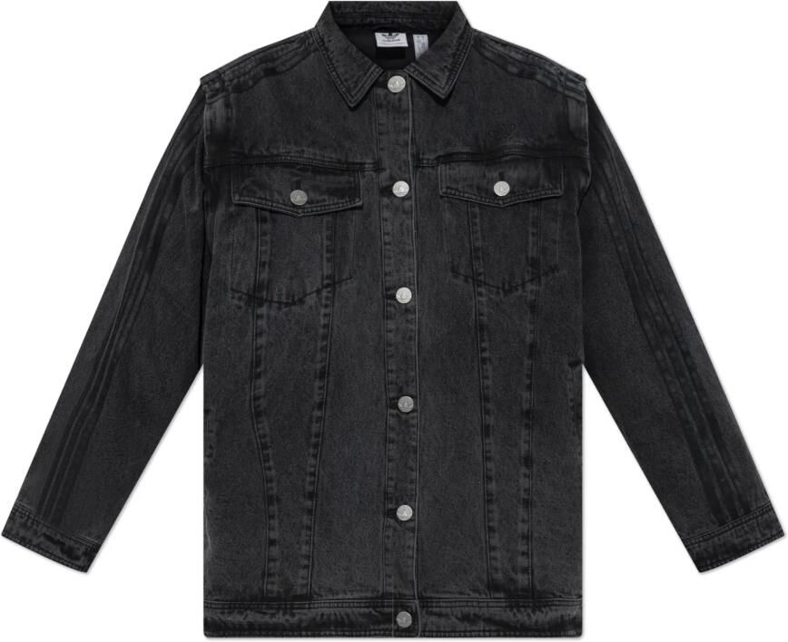 Adidas Originals Denim jack in oversized stijl Black Dames