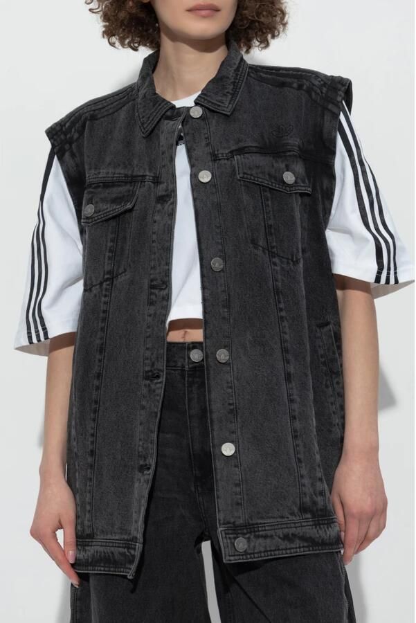 Adidas Originals Denim jack in oversized stijl Black Dames - Foto 3
