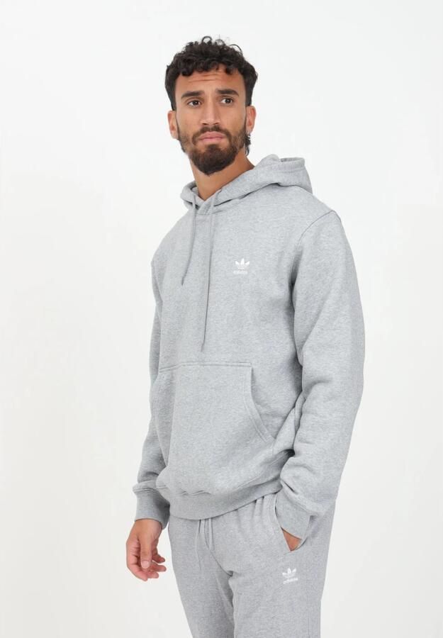 Adidas Trefoil Essential Fleece Hoodie Medium Grey Heather- Heren Medium Grey Heather