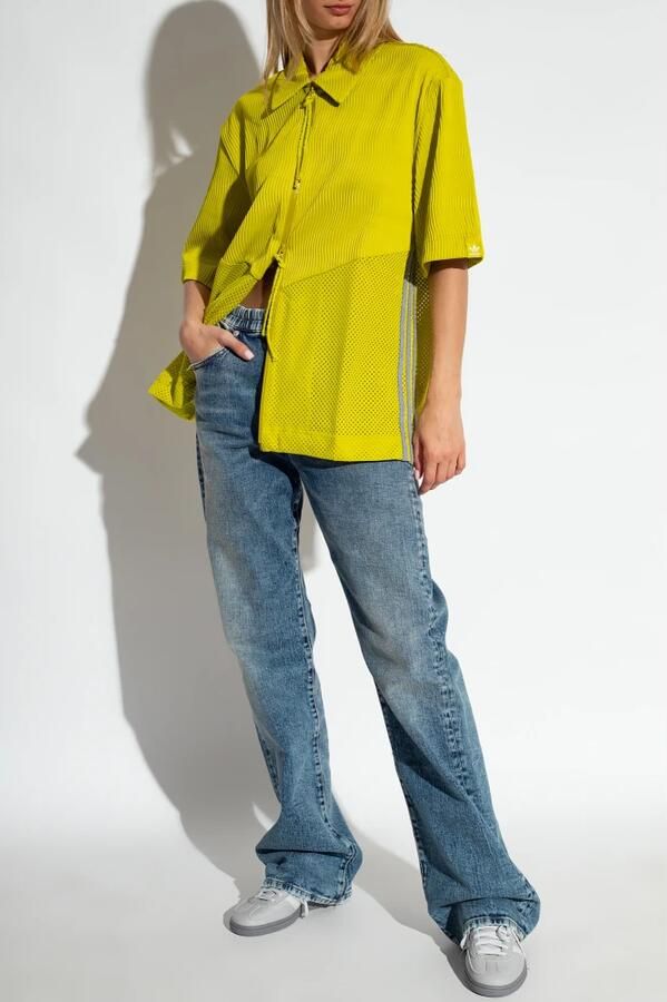 Adidas Originals Groene Geplooide Shirt met Tweewegsrits Green - Foto 9