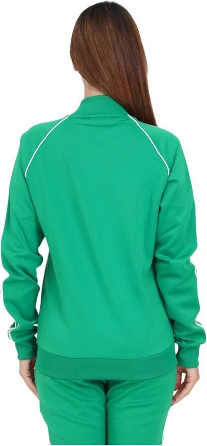 Adidas Originals Groene Sweater met Rits en 3 Strepen Green Dames - Foto 3