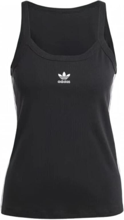 Adidas Originals Katoen Ronde Hals Regular Fit Top Black Dames