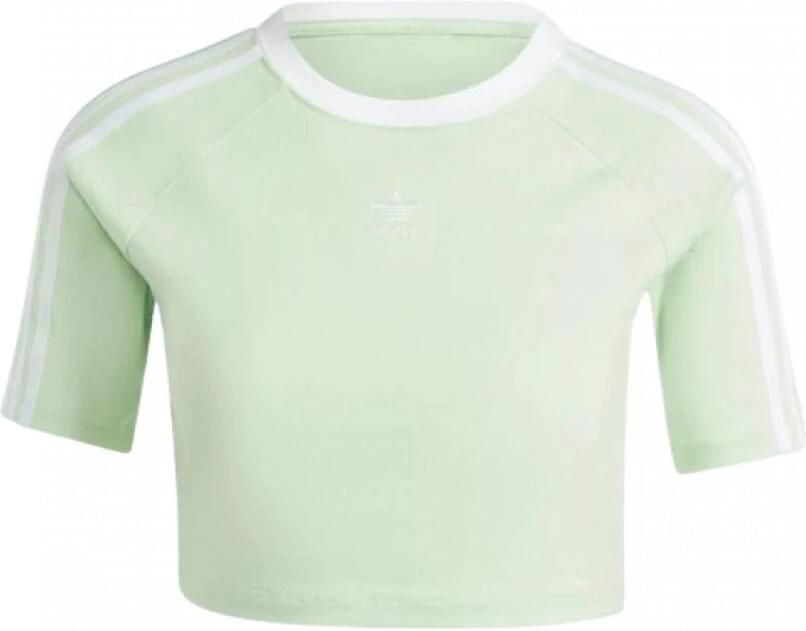 Adidas Originals Adicolor 3-stripes Crop T-shirt T-shirts Dames semi green spark maat: XS beschikbare maaten:XS S M L
