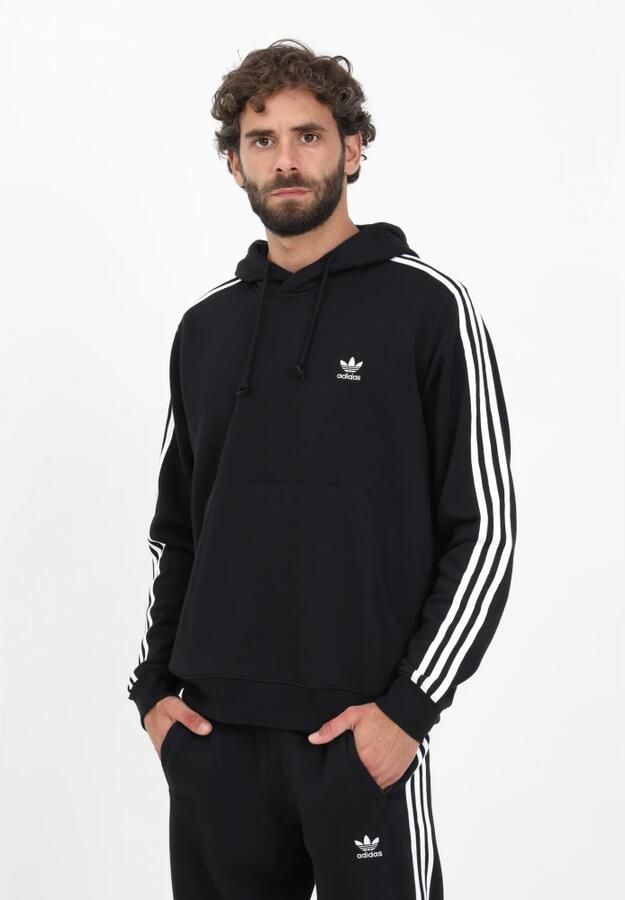 Adidas Originals Klassieke 3-Stripes Hoodie Zwart Black Heren - Foto 2