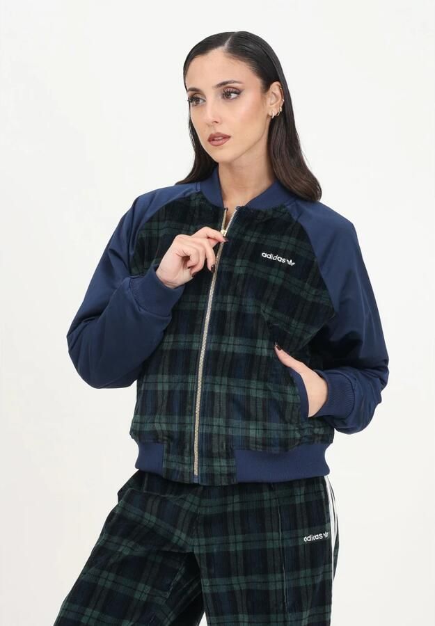 Adidas Originals Tartan Bomberjack Collegiate Blauw Multicolor Dames - Foto 3