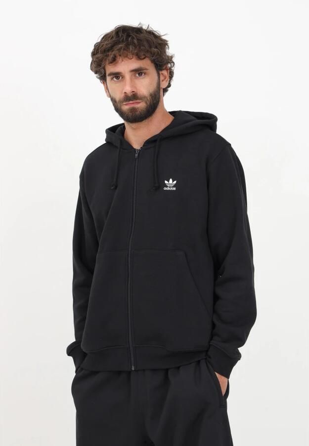 Adidas Originals Trefoil Essentials Zip-through Sweatshirt Black Heren