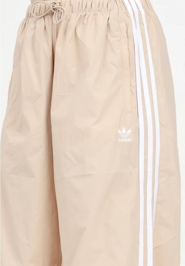 Adidas Originals 3-Stripes Woven Parachute Broek Beige- Dames Beige