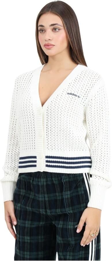 Adidas Originals Witte Gebreide Vest Vrouwen Trendy Stijl White Dames