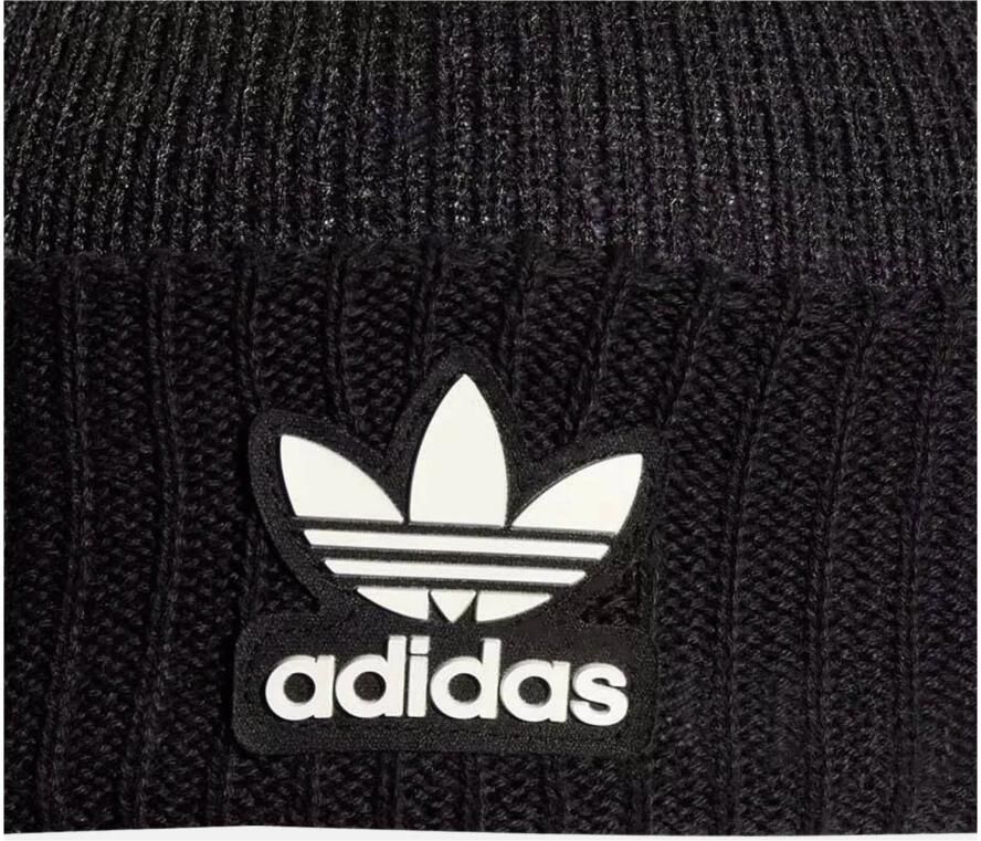 Adidas Originals Zwarte Hoed met Variegated Textuur en Wit Rubberen Logo Black Unisex - Foto 2