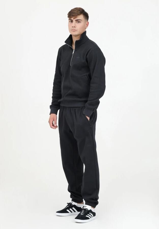 Adidas Originals Zwarte Sportieve Wafel Essentials Broek Black Heren