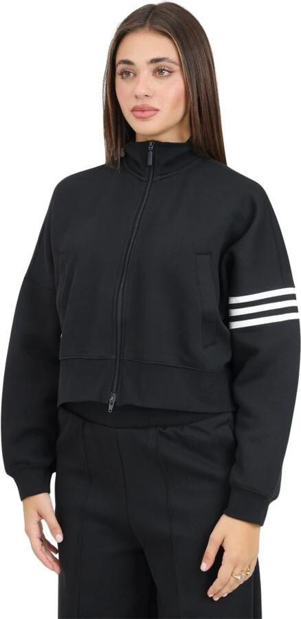 Adidas Originals Zwarte Zip Sweater Neuclassics Style Black Dames