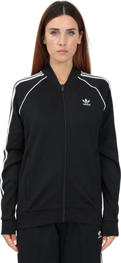 Adidas Originals Zwarte Zip Sweatshirt voor Dames Regular Fit Zwart Dames - Foto 9