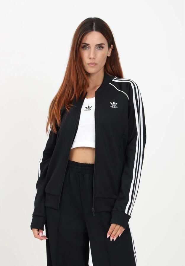 Adidas Originals Zwarte Zip Sweatshirt voor Dames Regular Fit Zwart Dames - Foto 3