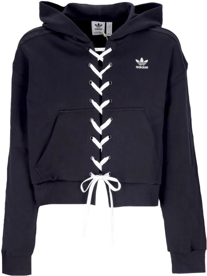 Adidas Originele en Moderne Hoodie met Vetersluiting Black Dames - Foto 3
