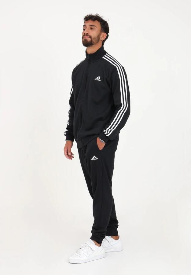 Adidas 3 Stripes Volledige Ritssluiting Fleece Black Heren