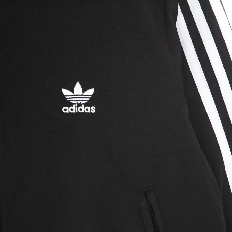 Adidas Originals Zwarte zip-sweatshirt met logo borduursel Black Dames
